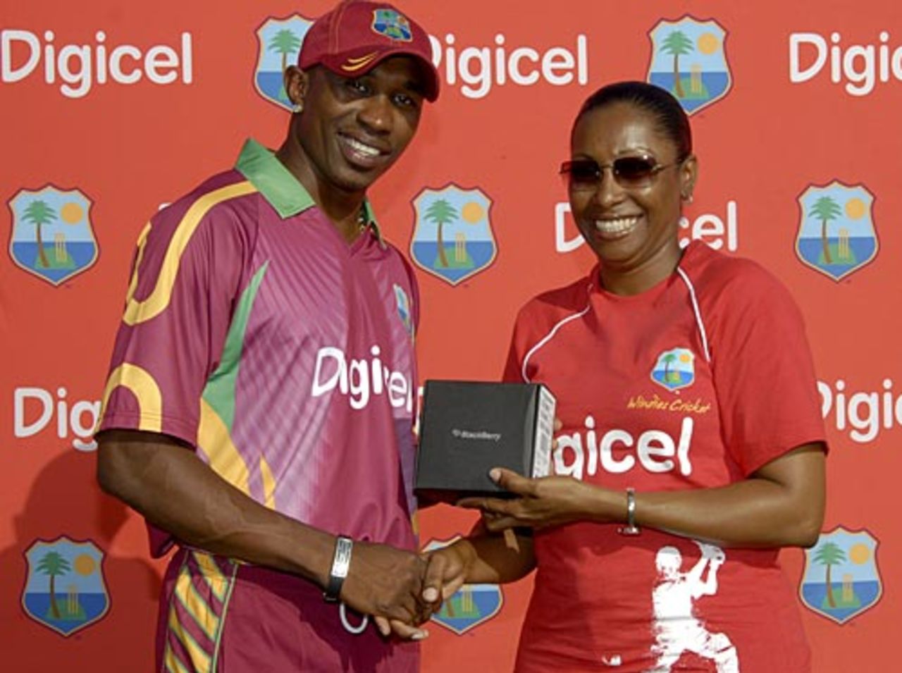 Dwayne Bravo receives his Man-of-the-Match award, West Indies v Zimbabwe, 4th ODI, St. Vincent, March 12, 2010