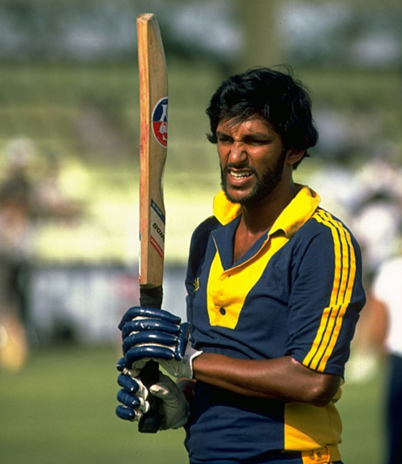 Ravindran Ratnayeke bats, India v Sri Lanka, Asia Cup, Sharjah, April 8, 1984