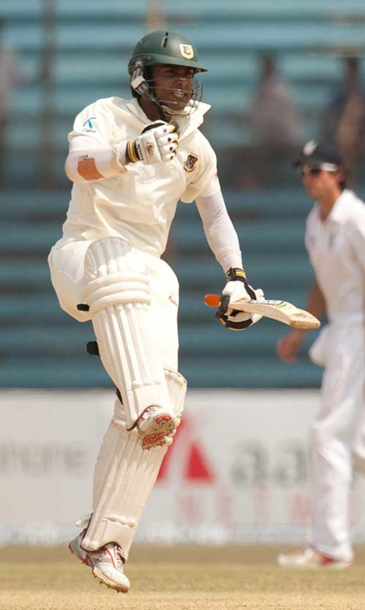 Junaid Siddique celebrates his maiden Test hundred, Bangladesh v England, 1st Test, Chittagong, March 16, 2010