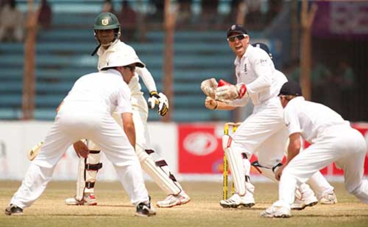 Junaid Siddique was caught at slip to end a superb innings, Bangladesh v England, 1st Test, Chittagong, March 16, 2010
