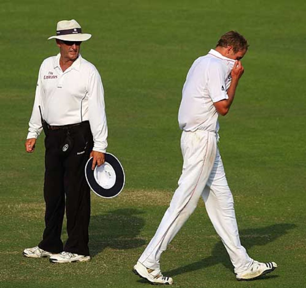 Stuart Broad shows his frustration after an lbw appeal is turned down by Tony Hill, Bangladesh v England, 2nd Test, Dhaka, March 23, 2010