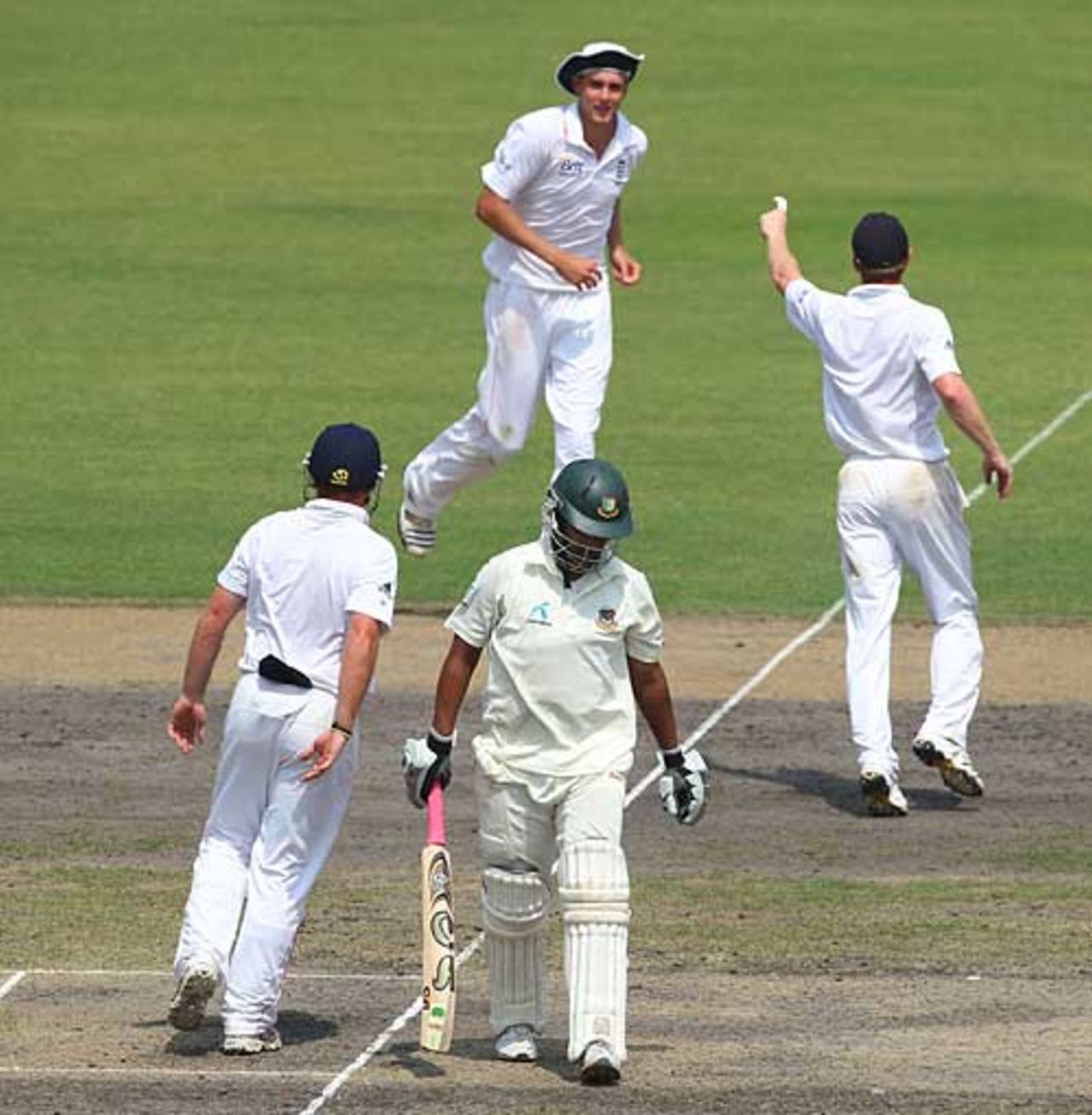 Tamim Iqbal was caught at backward point by Stuart Broad, Bangladesh v England, 2nd Test, Dhaka, March 23, 2010