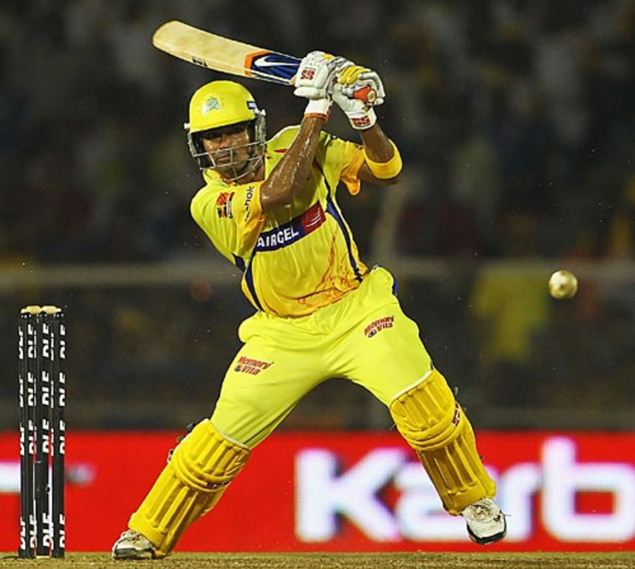 S Badrinath hits through the off side, Mumbai Indians v Chennai Super Kings, IPL, Mumbai, March 25, 2010