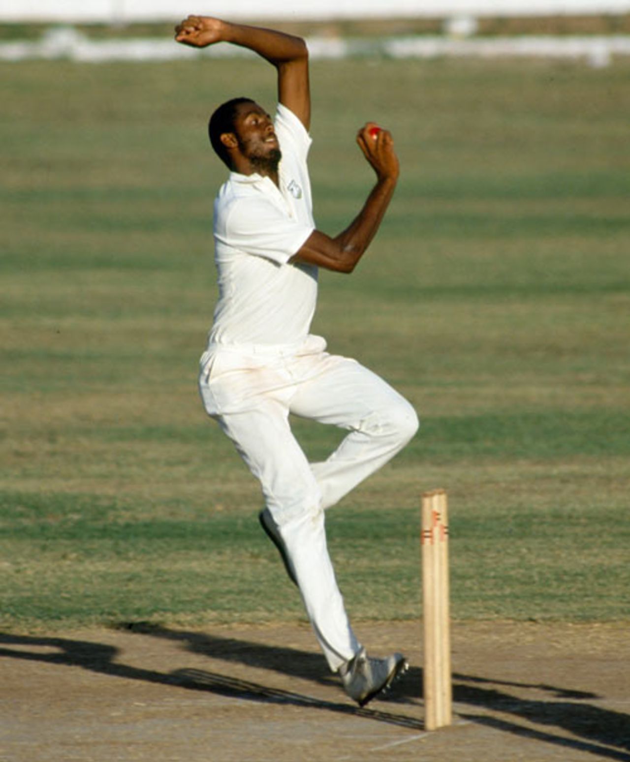 Courtney Walsh bowls, West Indies v Australia, first Test, Sabina Park, Kingston, Jamaica, March 2, 1991