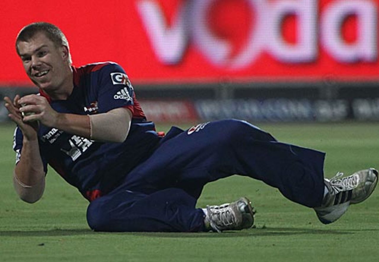 David Warner took four catches and effected a run-out, Delhi Daredevils v Rajasthan Royals, IPL, Delhi, March 31, 2010
