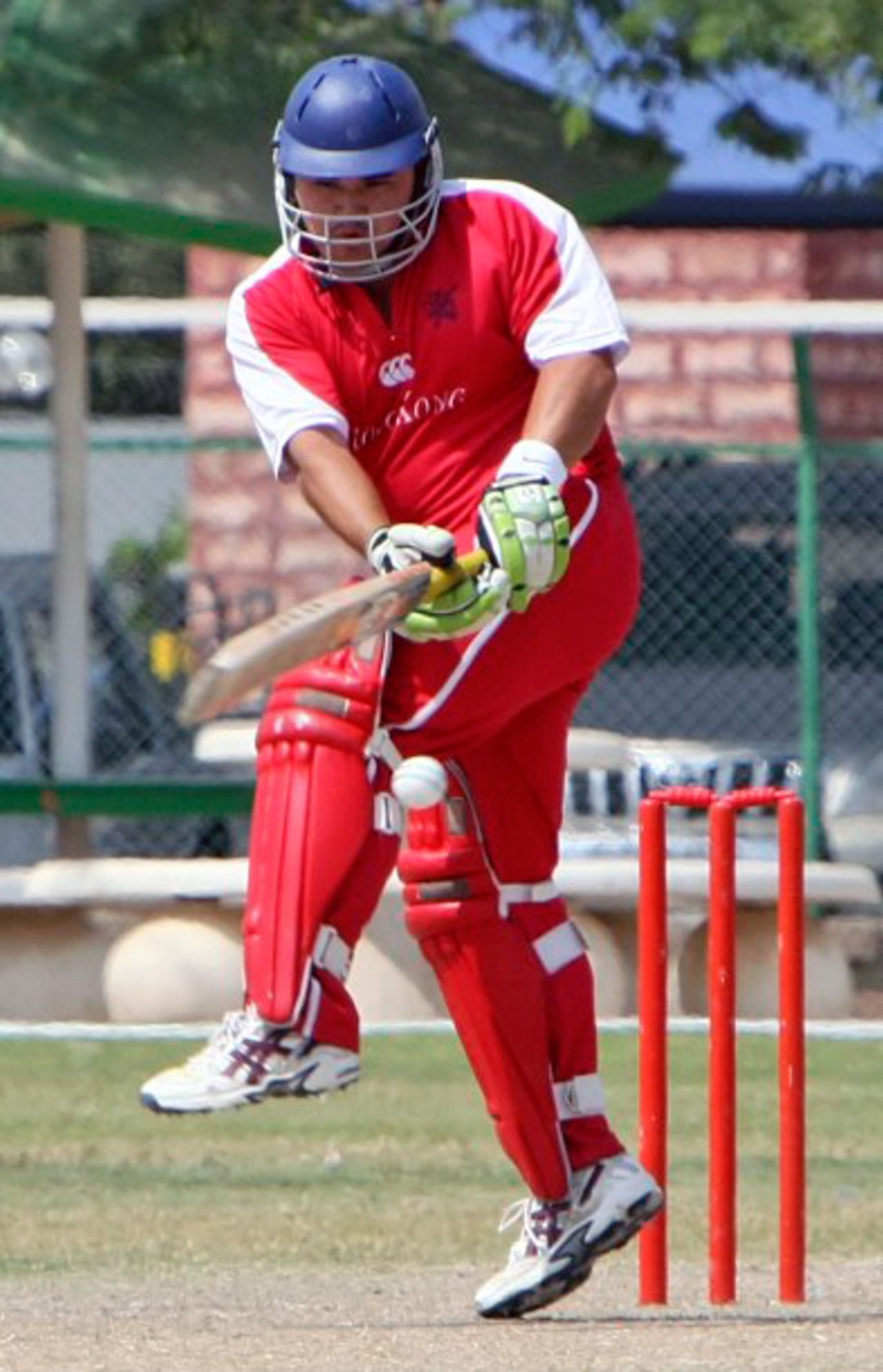 Roy Lamsam plays the ball to leg against Nepal at the ACC Trophy Elite 2010 being played in Kuwait