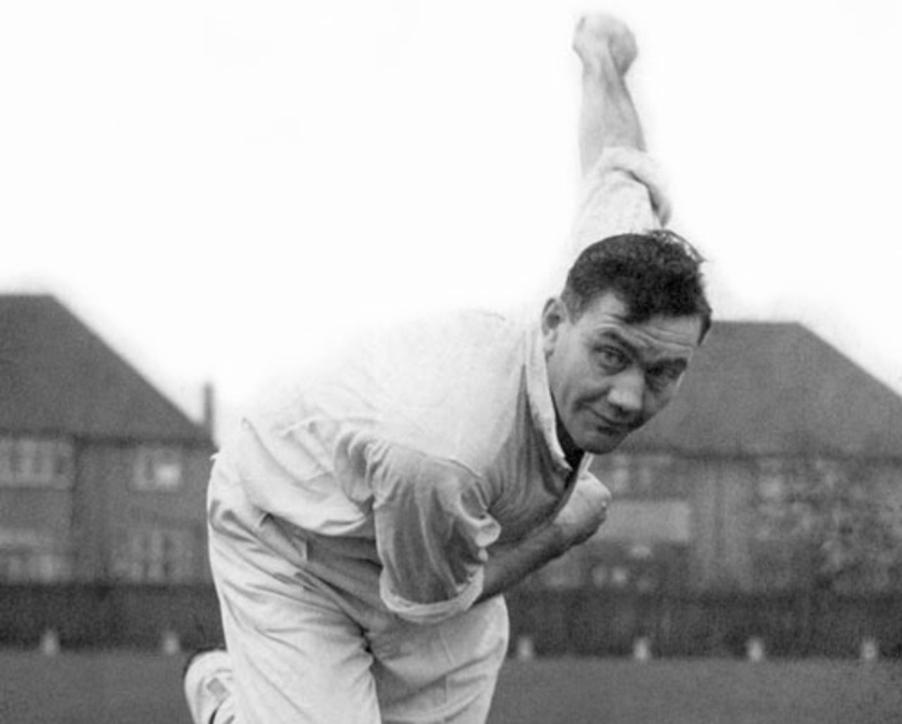 Sir Alec Bedser, who died aged 91, during a practice session in 1953