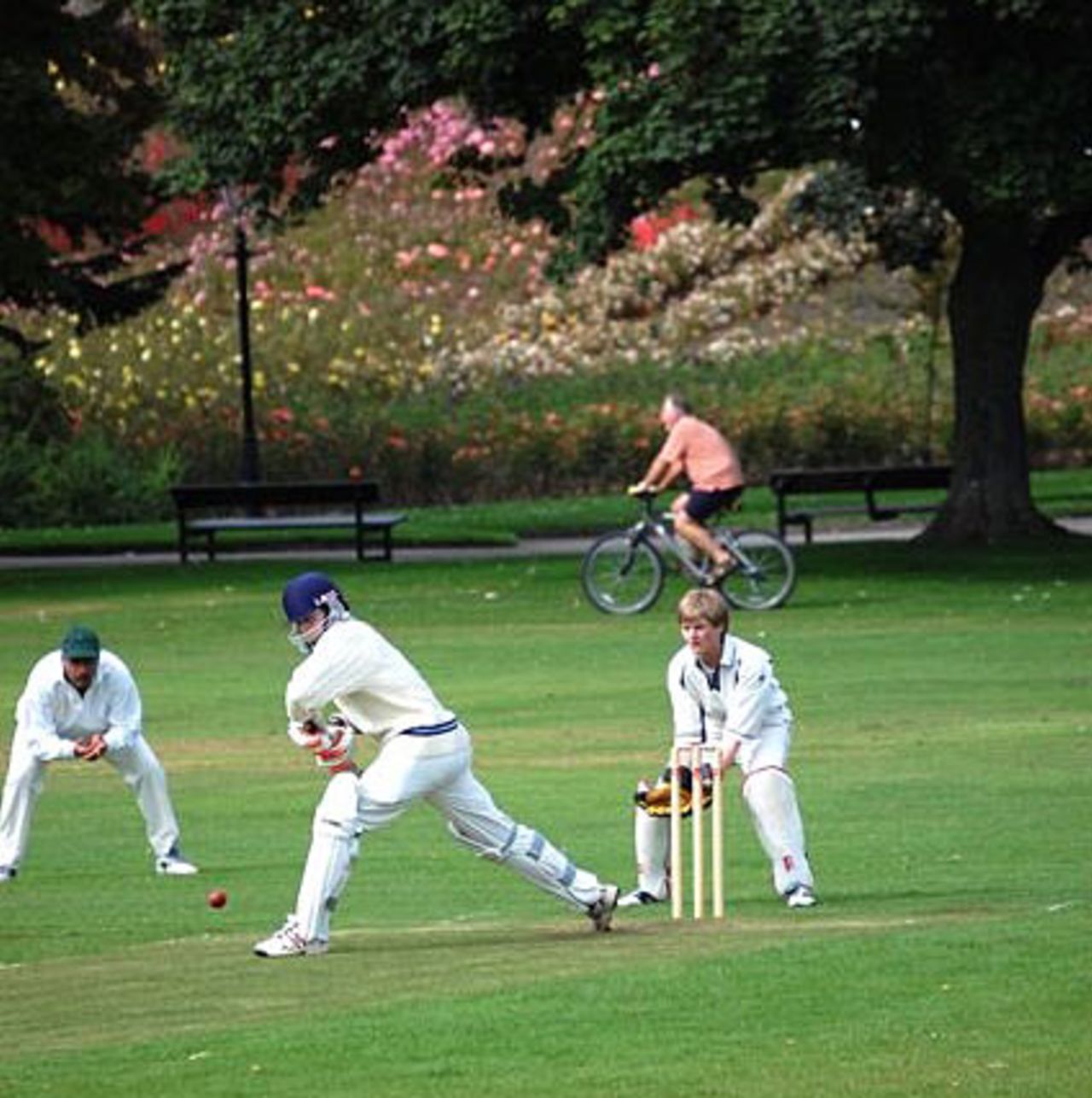 A match from the Aberdeen Evening Cricket League in progress