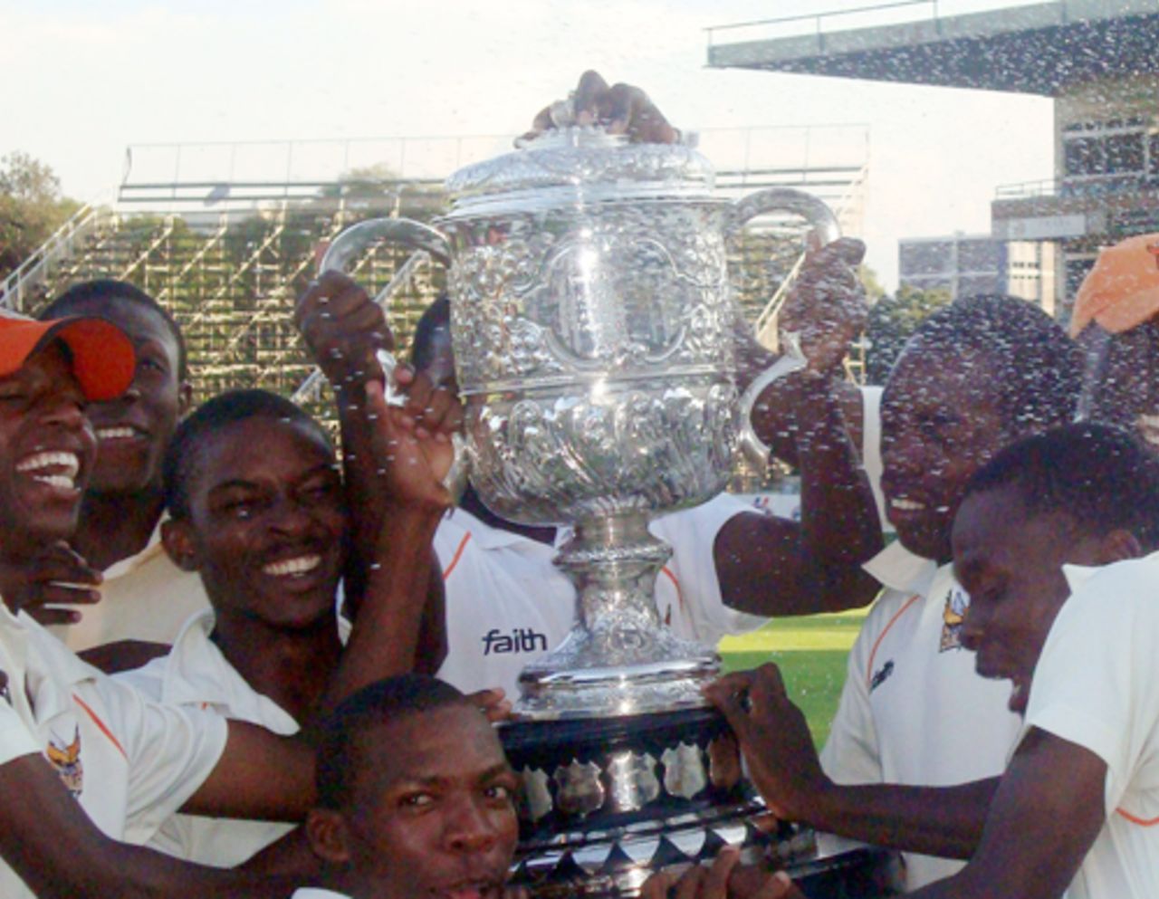 Mashonaland Eagles celebrate their victory, Mashonaland Eagles v Mid West Rhinos, Logan Cup final, Harare Sports Club, April 3, 2010