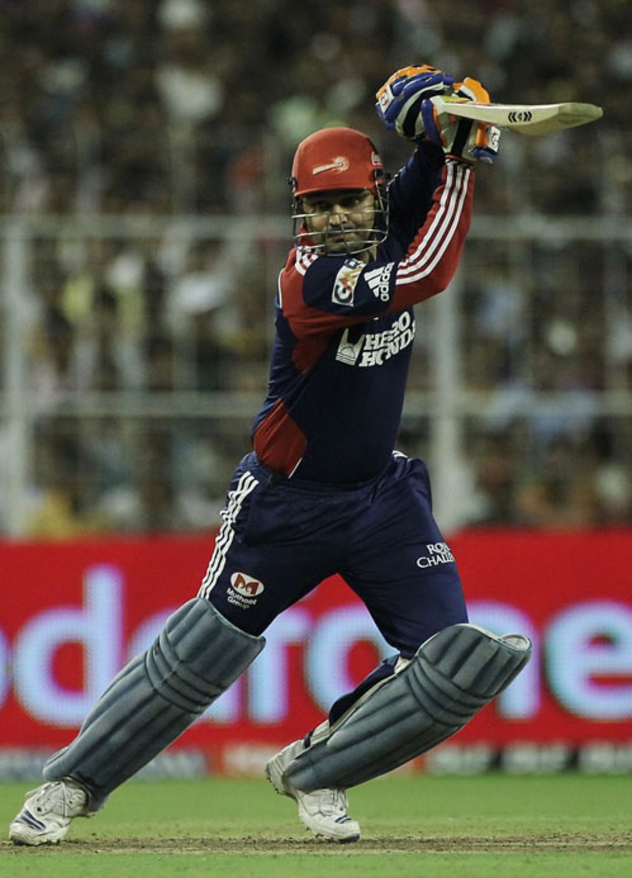 Virender Sehwag cracks the ball towards point, Kolkata Knight Riders v Delhi Daredevils, IPL, Kolkata, April 7, 2010