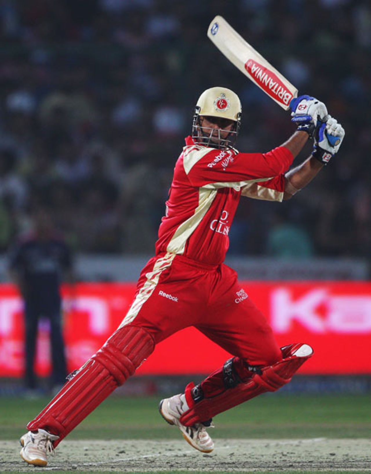 Rahul Dravid dispatches the ball square on the off side, Delhi Daredevils v Royal Challengers Bangalore, IPL, Delhi, April 4, 2010