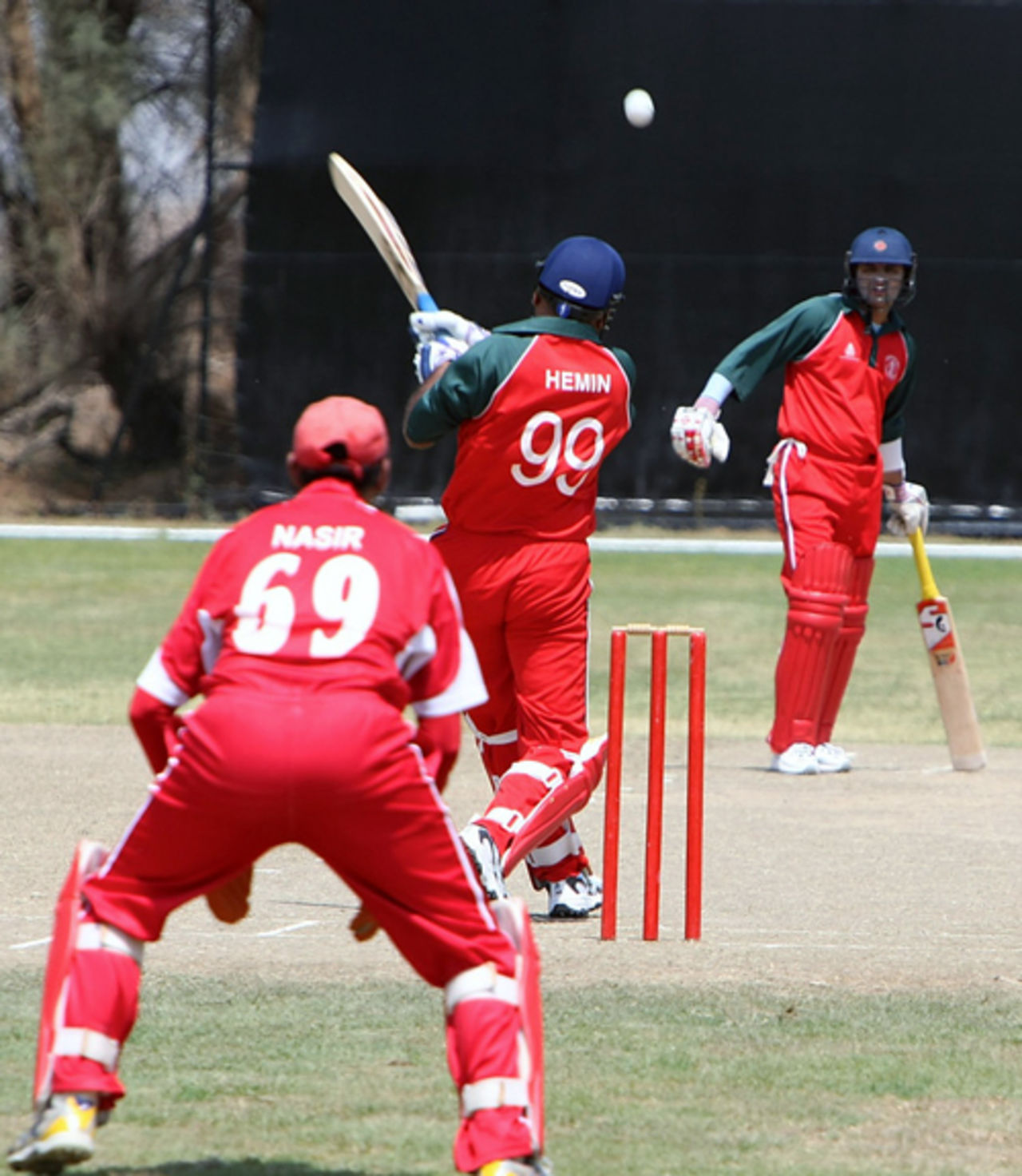 Oman's Hemin Desai holes out in the first over against Hong Kong at the ACC Trophy Elite 2010 played in Kuwait