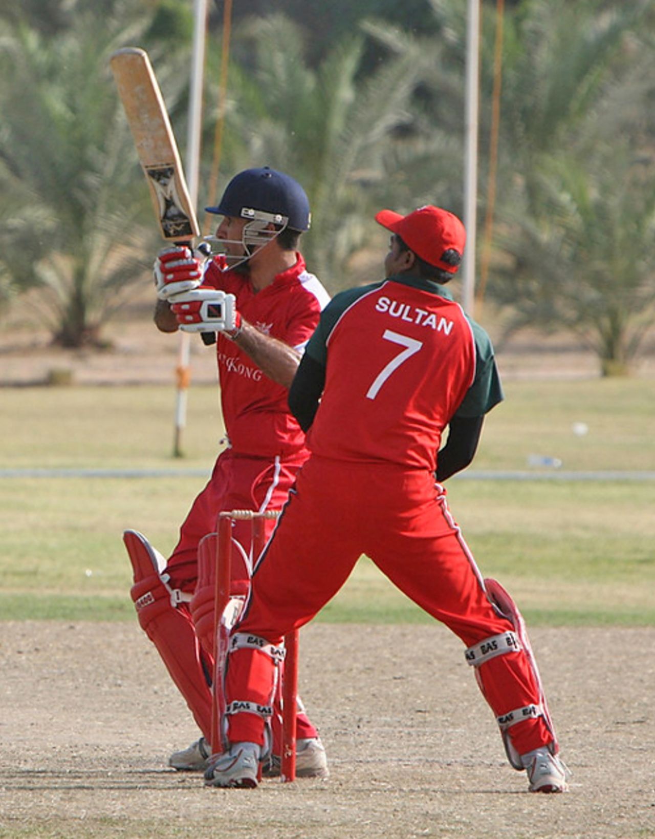 Hussain Butt pulls the ball to leg against Oman at the ACC Trophy Elite 2010 played in Kuwait