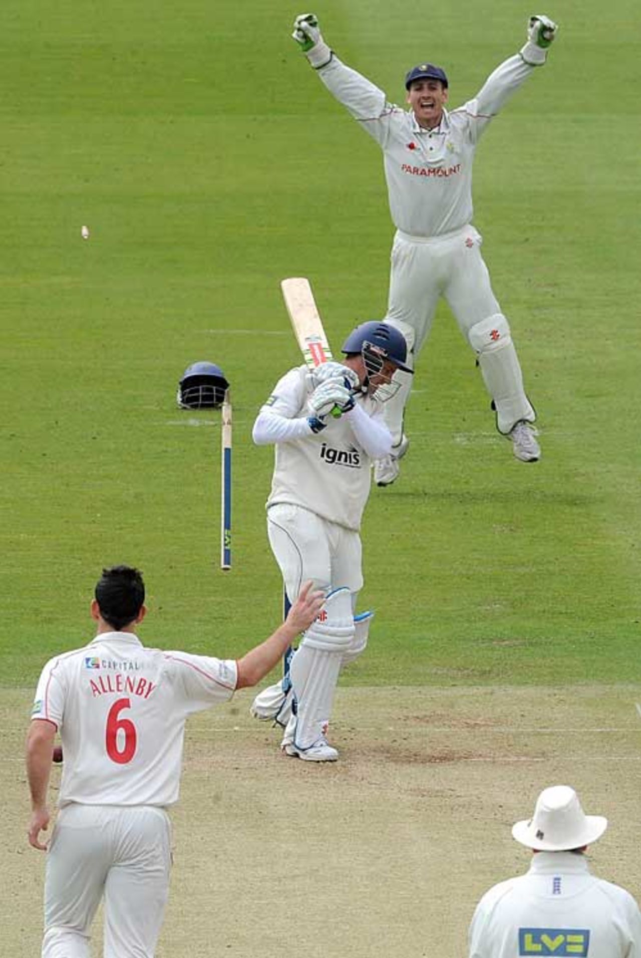 Andrew Strauss drags on against Jim Allenby, Middlesex v Glamorgan, County Championship, Division Two, Lord's, April 16, 2010