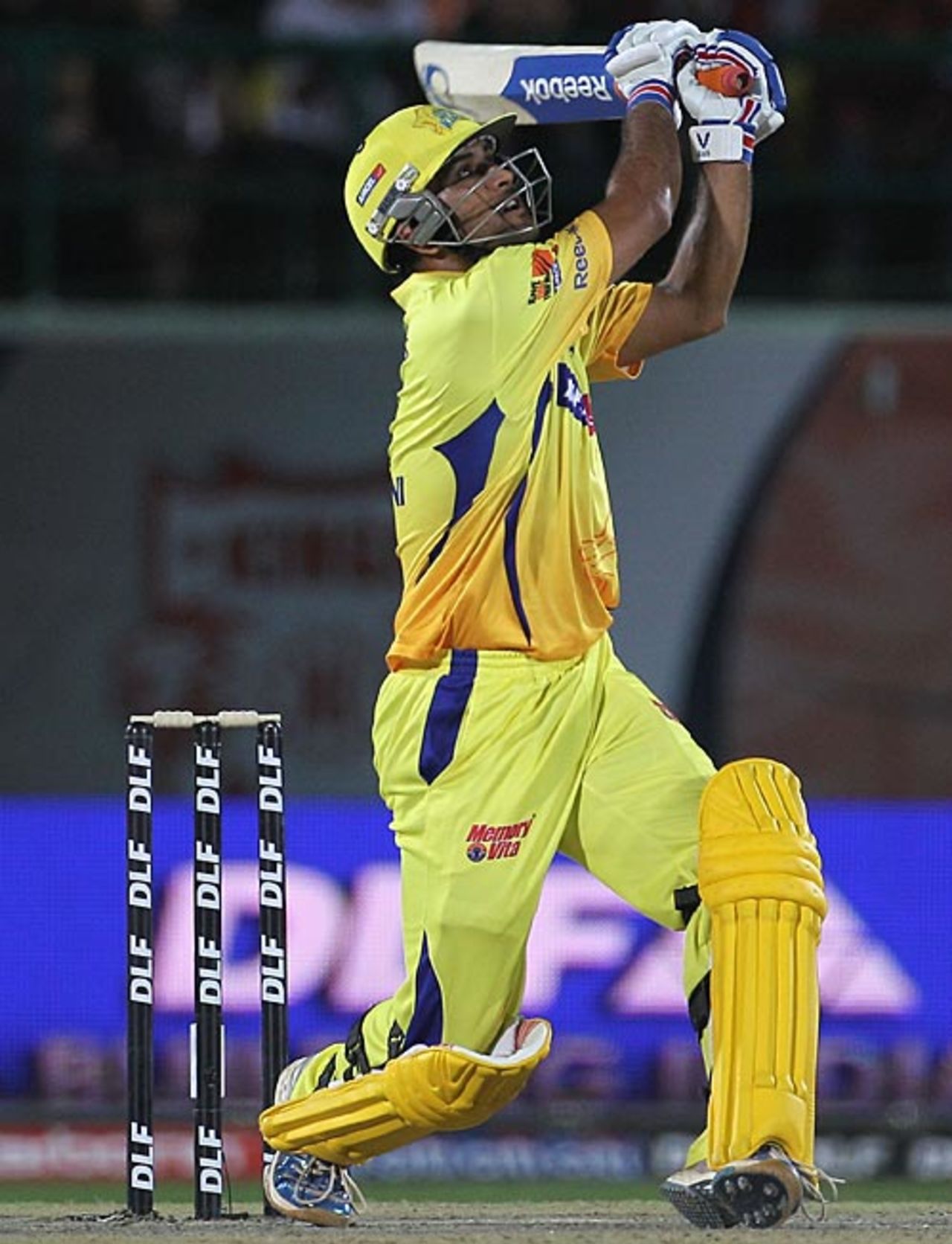 MS Dhoni hits a towering six, Kings XI Punjab v Chennai Super Kings, IPL, Dharamsala, April 18, 2010