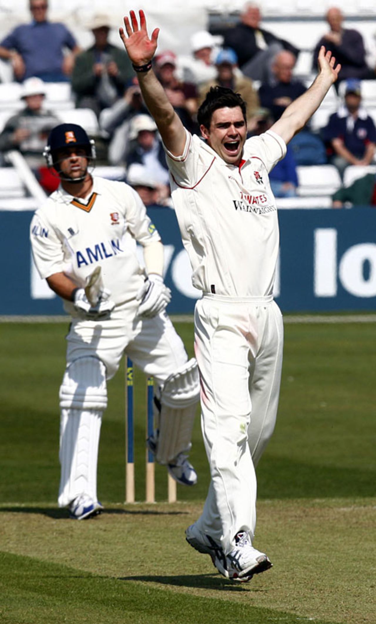 James Anderson collected 6 for 44 as Essex slipped to 176 all out, Essex v Lancashire, County Championship, Division One, Chelmsford, April 21, 2010