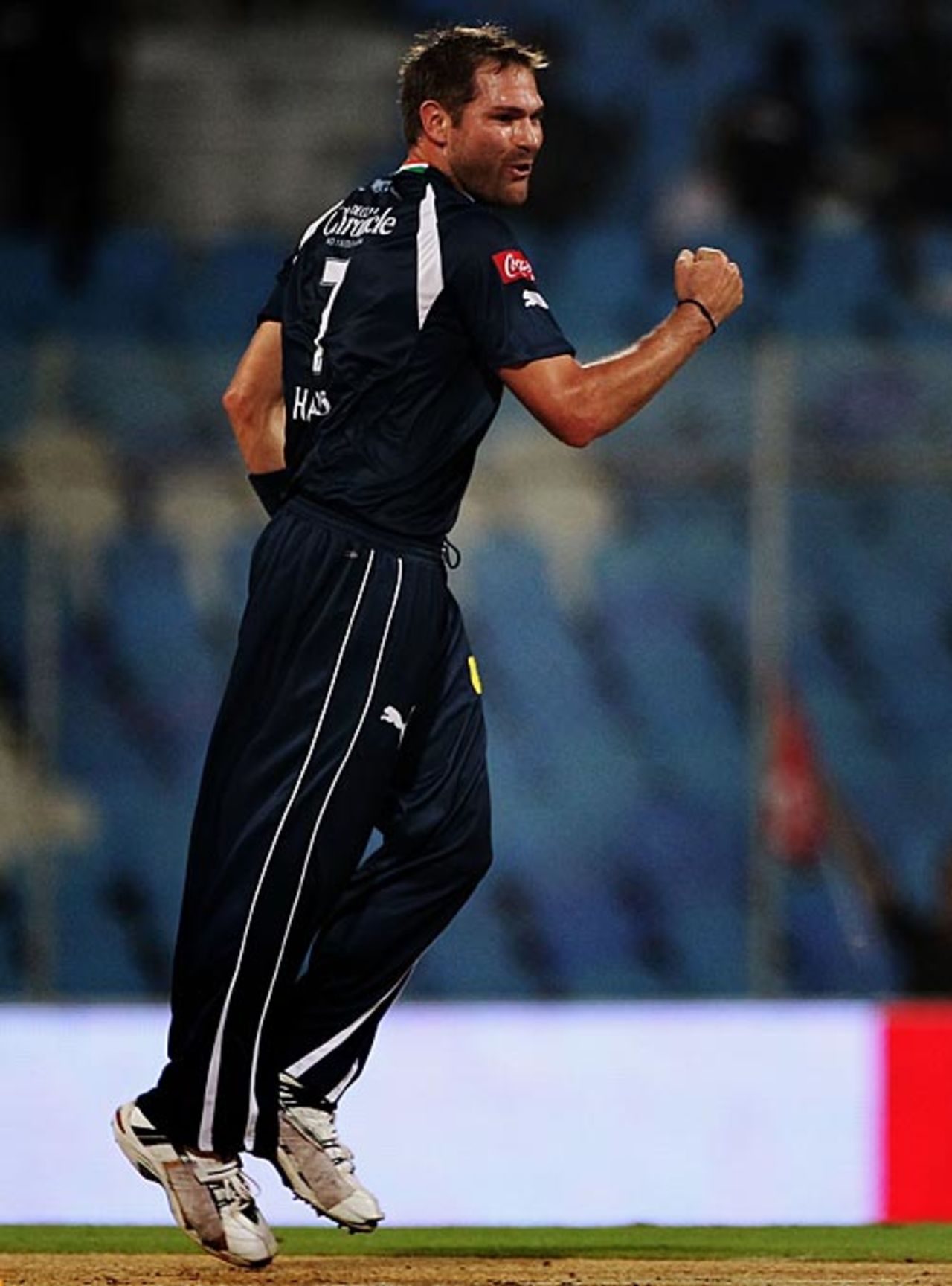 Ryan Harris claimed 3 for 29, Deccan Chargers v Chennai Super Kings, IPL, 2nd semi-final, April 22, 2010