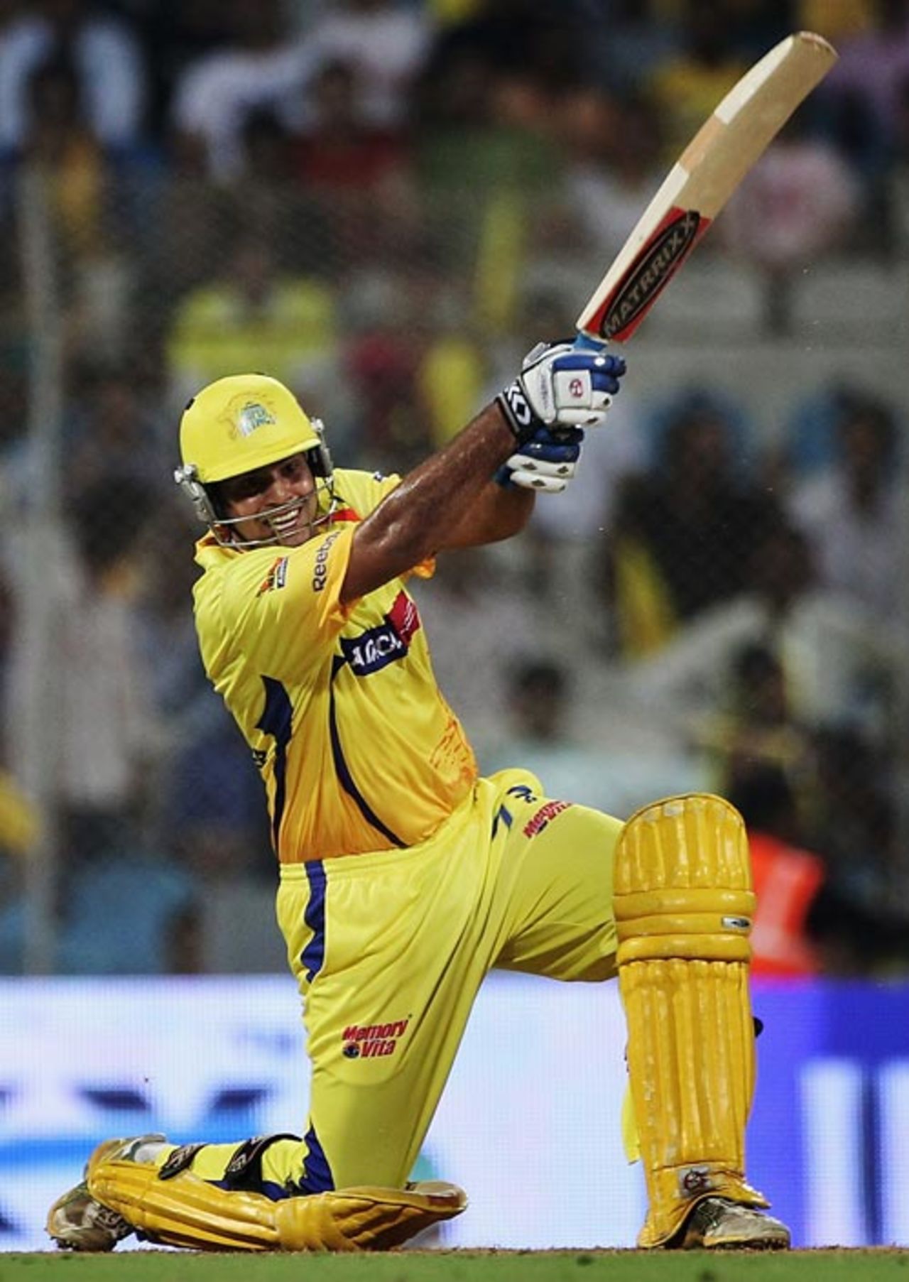 S Anirudha muscles the ball through the off side, Deccan Chargers v Chennai Super Kings, IPL, 2nd semi-final, April 22, 2010