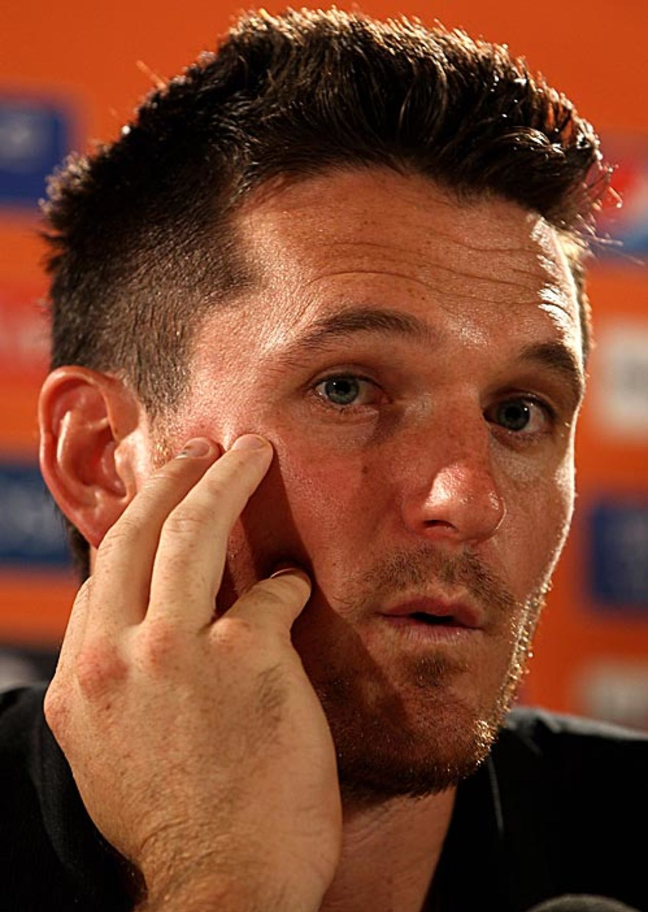 Graeme Smith at a press conference, Barbados, April 25, 2010