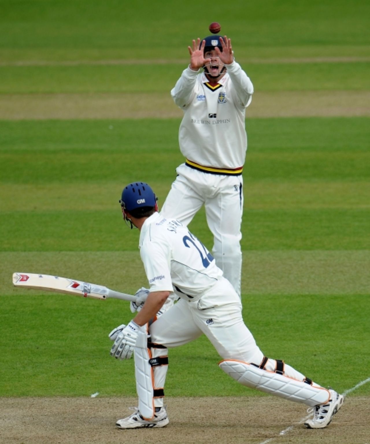 Joe Sayers is caught by Will Smith off the bowling of Ian Blackwell, Yorkshire v Durham, County Championship, Division One, Headingley, April 27, 2010 
