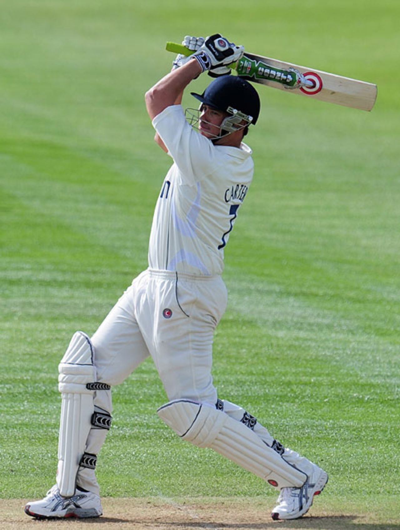 Neil Carter completed an excellent all-round game by thumping 24 from 20 balls to hurry his side to victory, Warwickshire v Hampshire, County Championship, Division One, Edgbaston, April 30, 2010