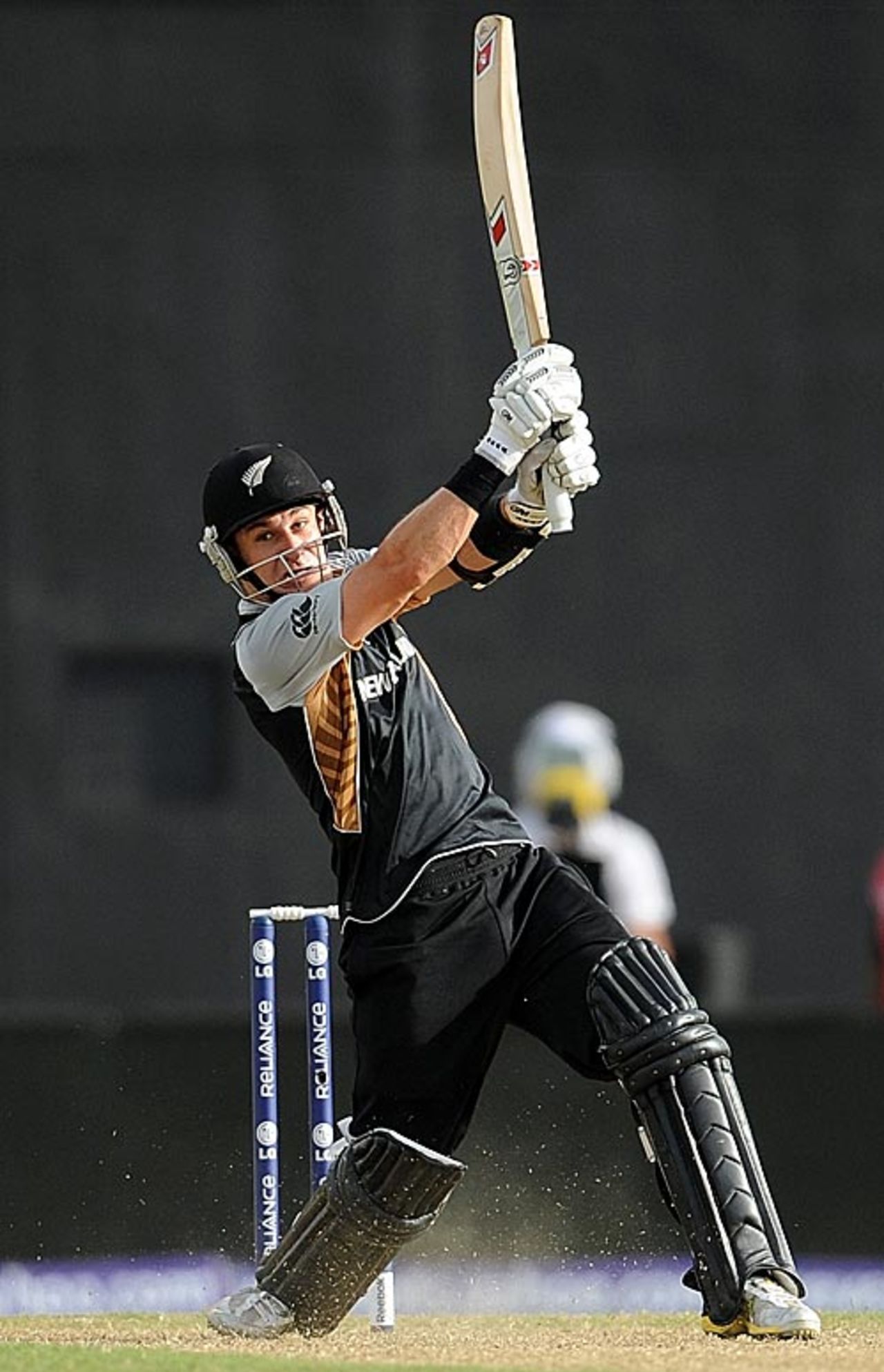 Nathan McCullum smashes Lasith Malings for six, New Zealand v Sri Lanka, ICC World Twenty20,Group B, Providence, April 30, 2010 