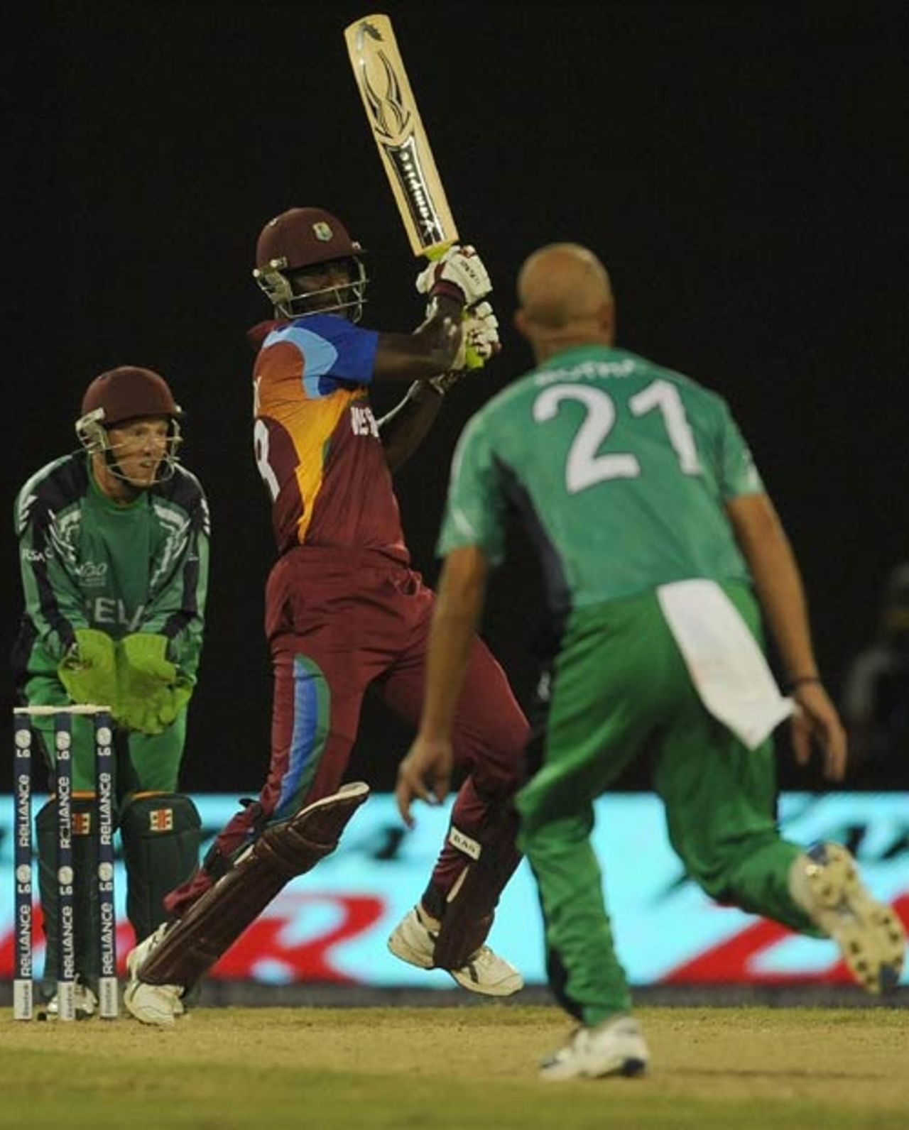 Darren Sammy provided a late burst with 30 off 17 balls, West Indies v Ireland, World Twenty20, Providence, April 30, 2010