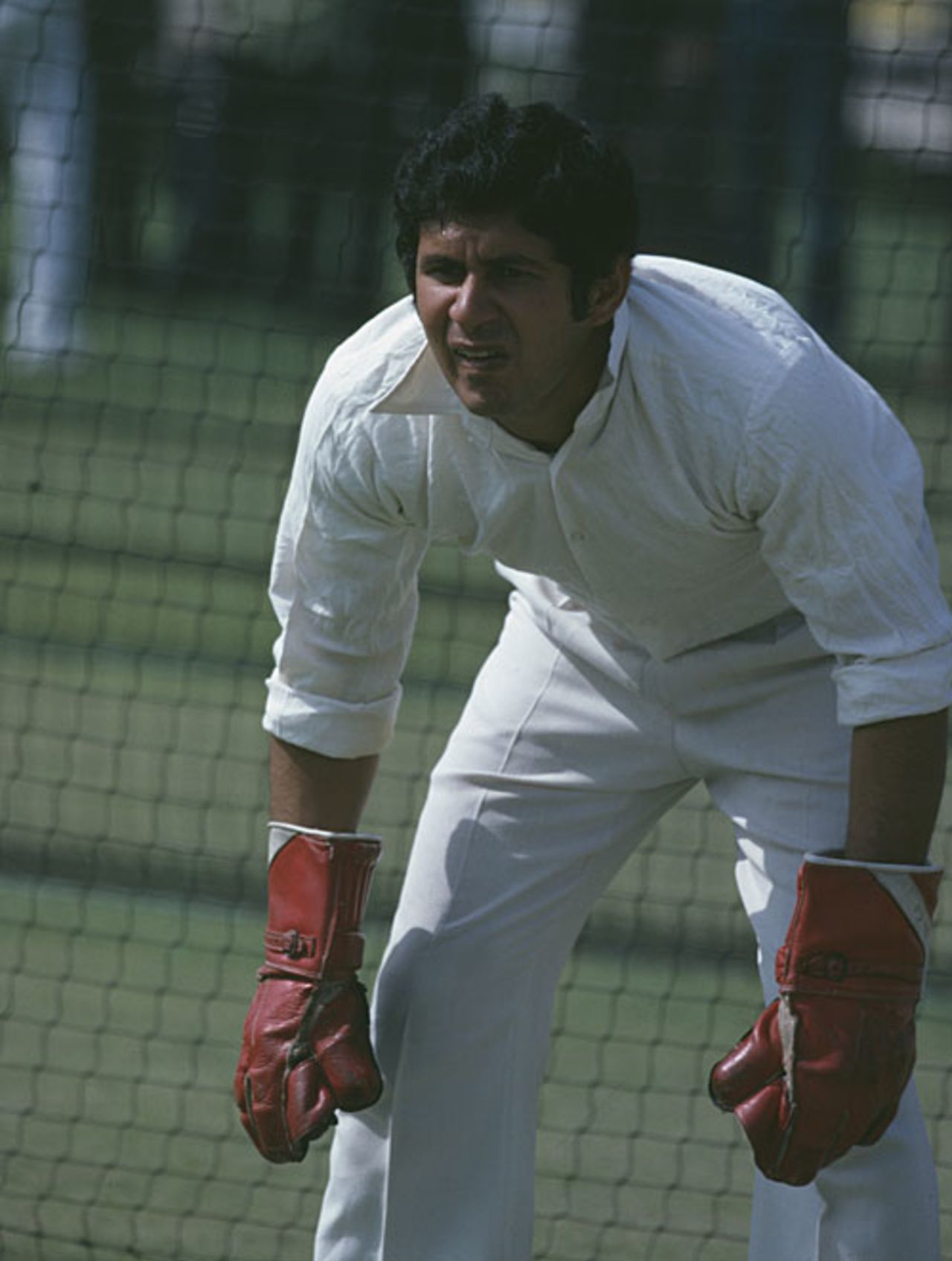 Wasim Bari practises in the nets, July 1, 1979