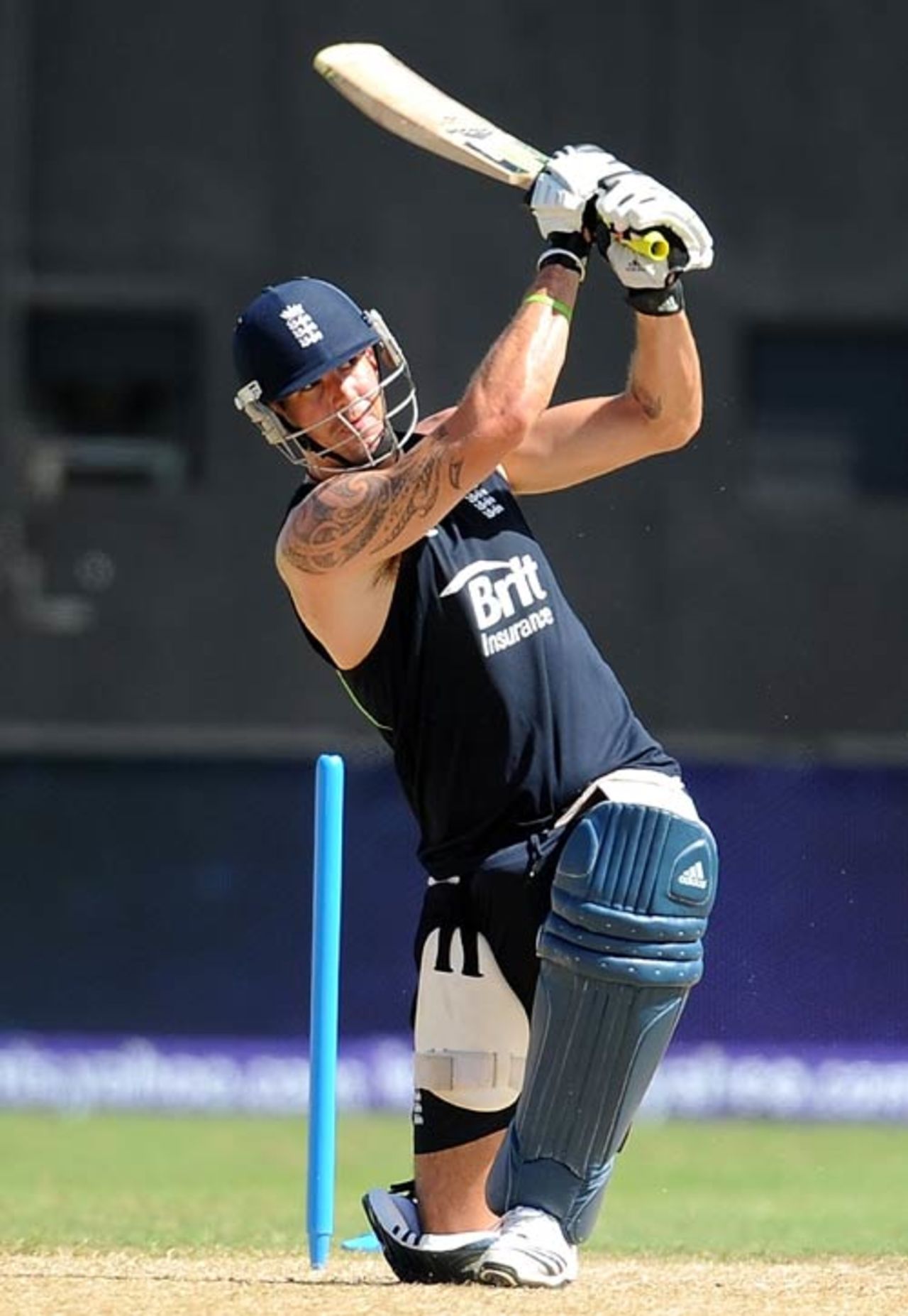 Kevin Pietersen bats during training, Guyana, May 2, 2010