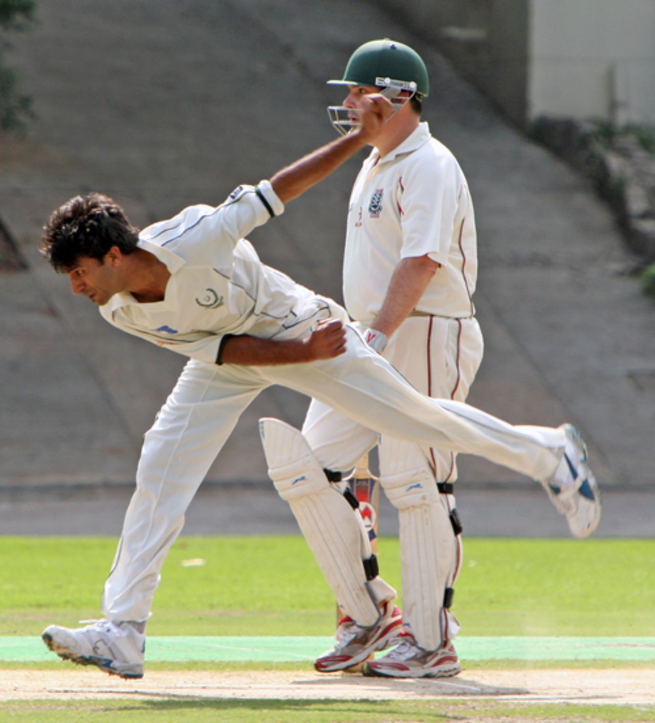 Tanwir Afzal bowling in the Saturday League Grand Final