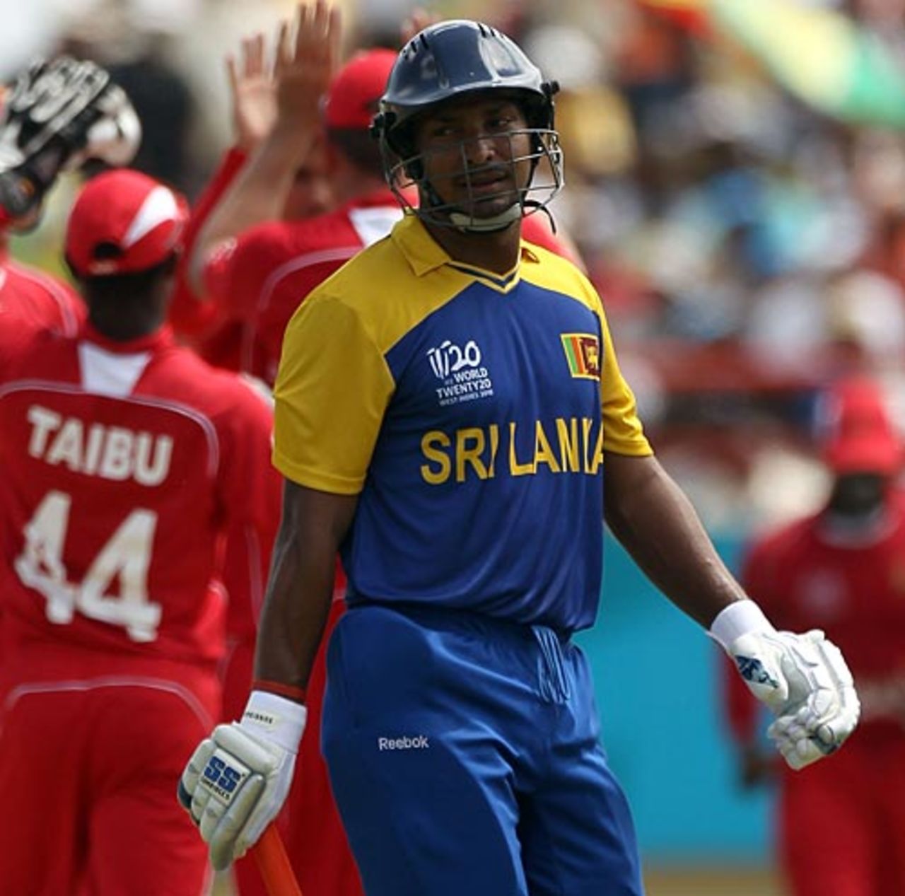 Kumar Sangakkara was dismissed for 3, Sri Lanka v Zimbabwe, ICC World Twenty20, Guyana, May 3, 2010