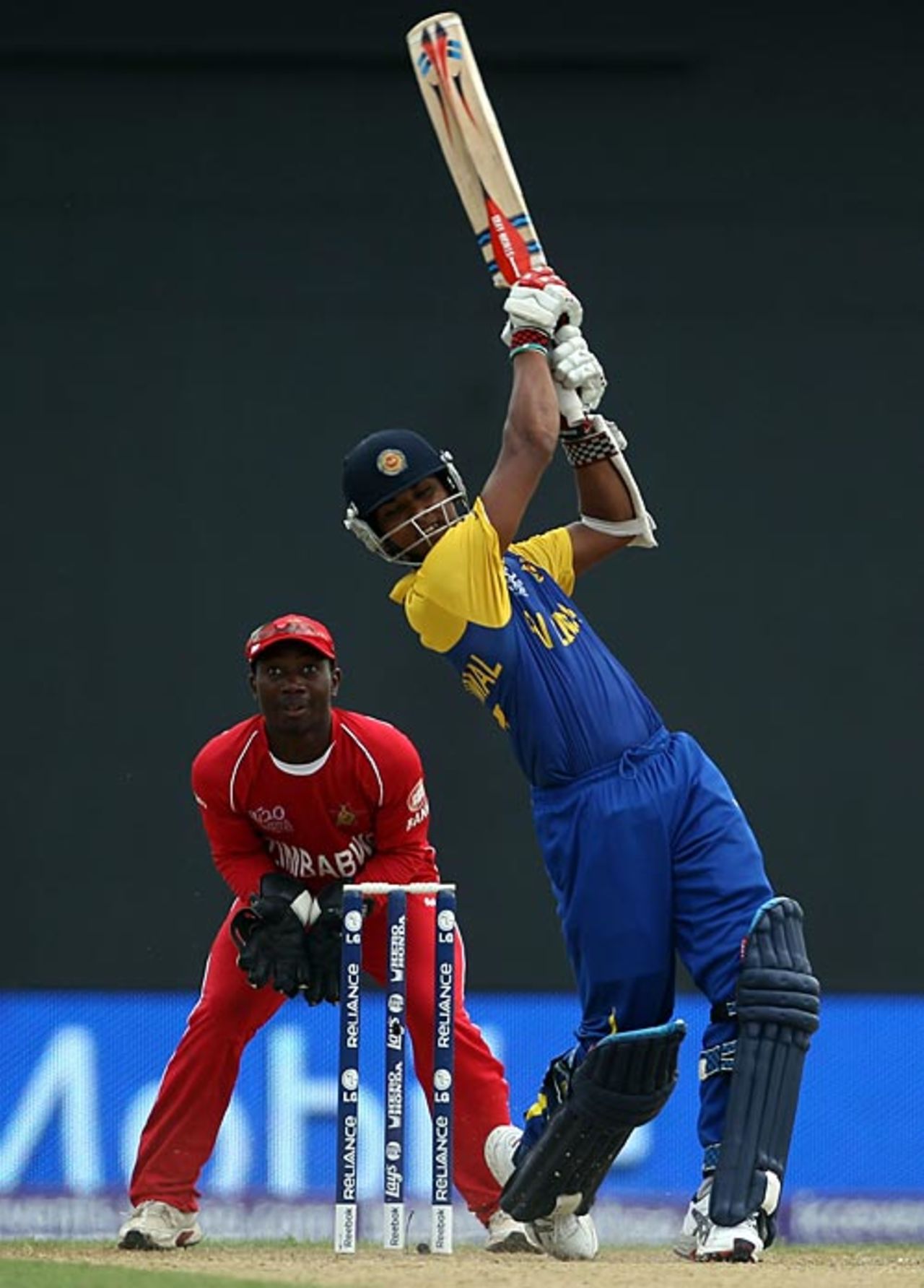 Dinesh Chandimal clears the boundary, Sri Lanka v Zimbabwe, ICC World Twenty20, Guyana, May 3, 2010