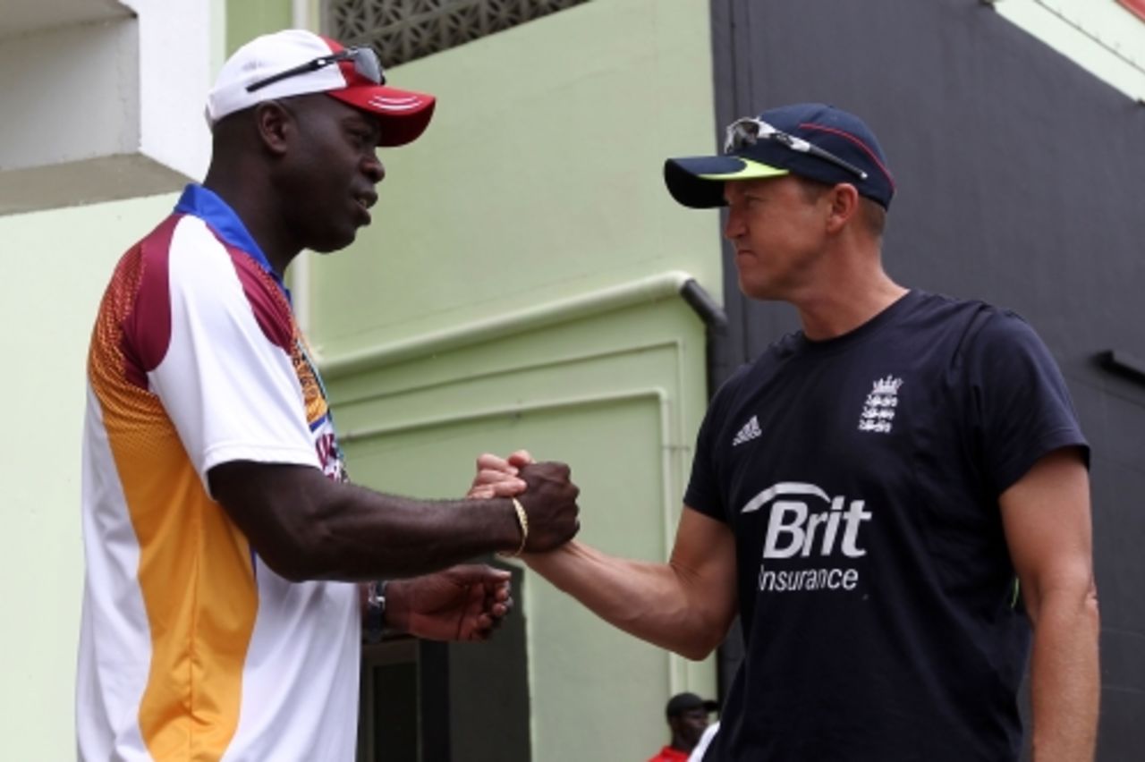 Ottis Gibson and Andy Flower square up ahead of England's game against West Indies, West Indies v England, ICC World Twenty20, Guyana, May 3, 2010