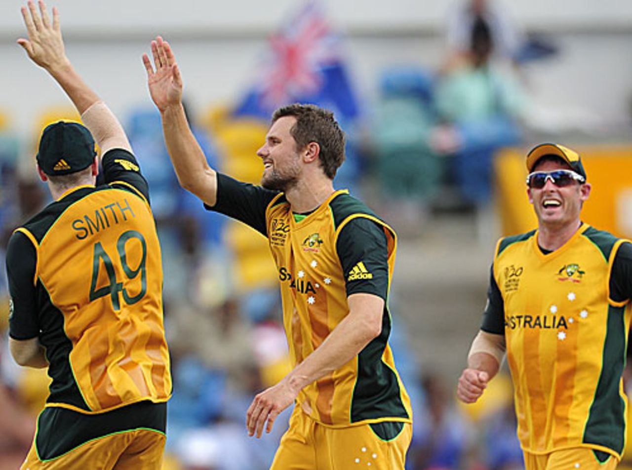 Dirk Nannes was in top form with 4 for 18, Australia v Bangladesh, Group A, ICC World Twenty20, Barbados, May 5, 2010