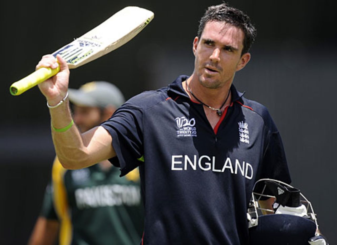 It was a welcome return to runs for Kevin Pietersen after two modest scores in his first two games, England v Pakistan, Group E, World Twenty20, Barbados, May 6, 2010

