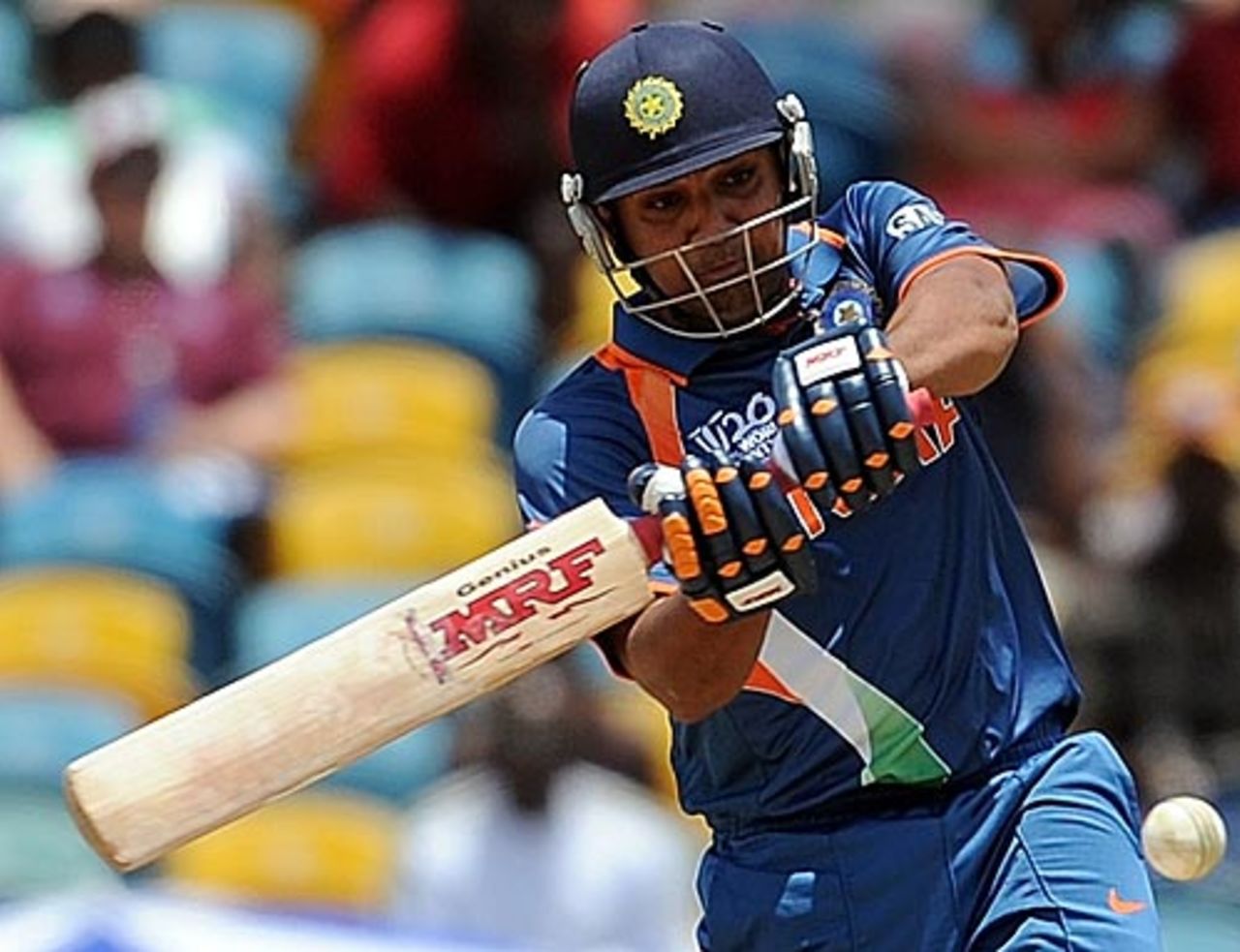 Rohit Sharma pulls hard, Australia v India, Super Eights, ICC World Twenty20, Bridgetown, May 7, 2010