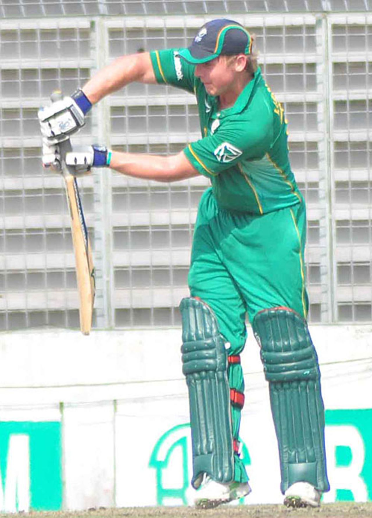 Stiaan van Zyl defends, Bangladesh A v South Africa A, Tri-series, 4th match, Mirpur, May 9, 2010  	