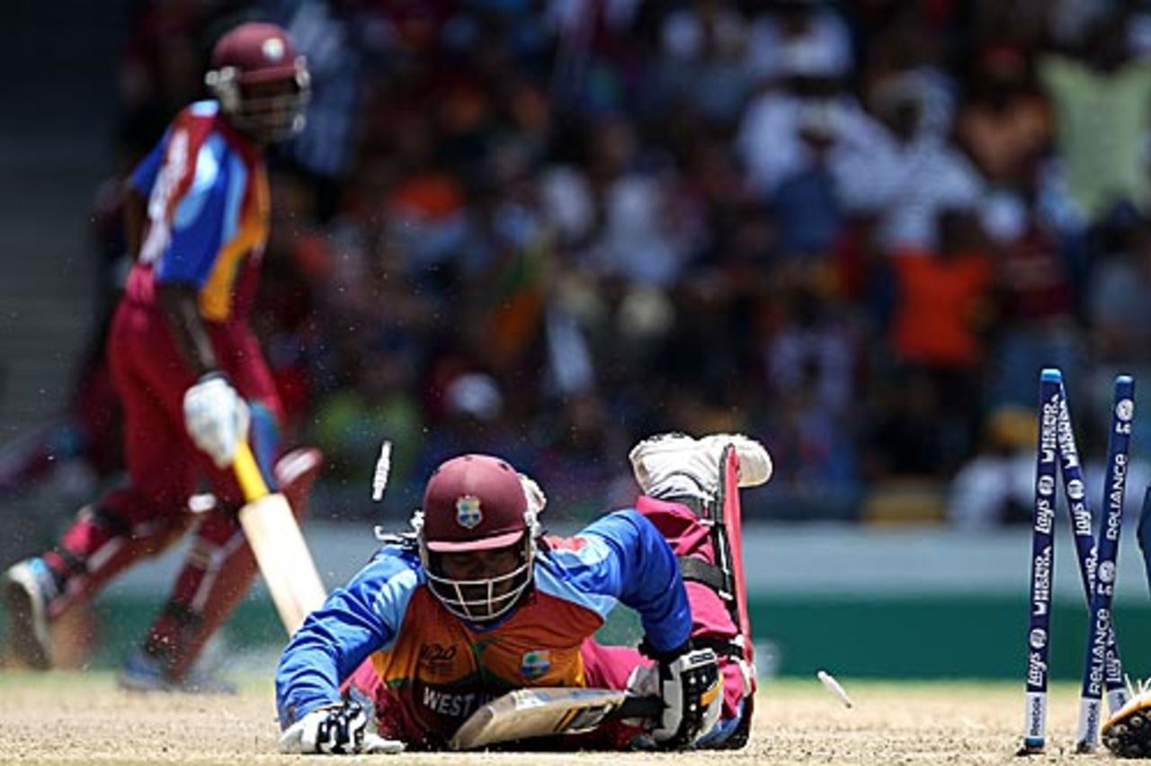 Chris Gayle fell agonisingly short of a century, West Indies v India, World T20, Group F, Bridgetown, May 9, 2010