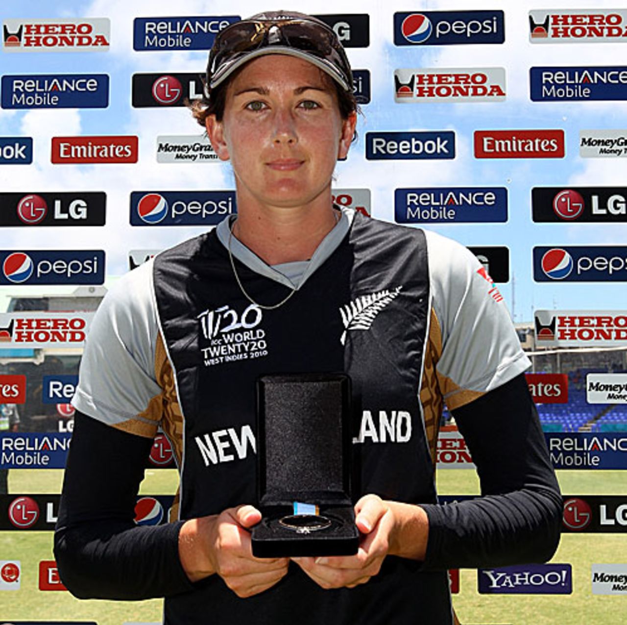 Nicola Browne poses with her Player-of-the-Match award, New Zealand Women v Pakistan Women, ICC Women's World Twenty20, Group B, St Kitts, May 10, 2010