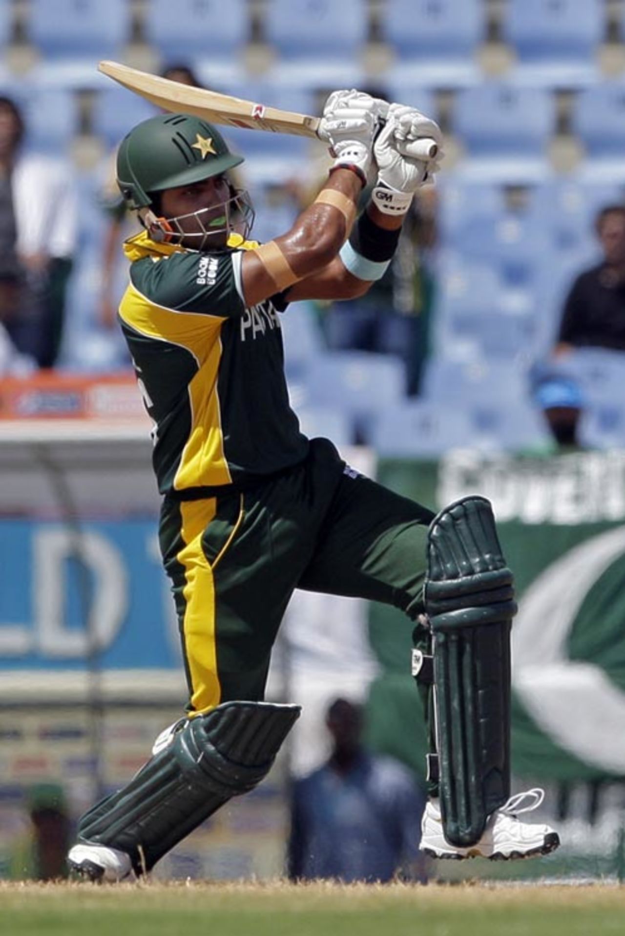 Umar Akmal swats the ball, Pakistan v South Africa, Super Eights, ICC World Twenty20, St Lucia, May 10, 2010