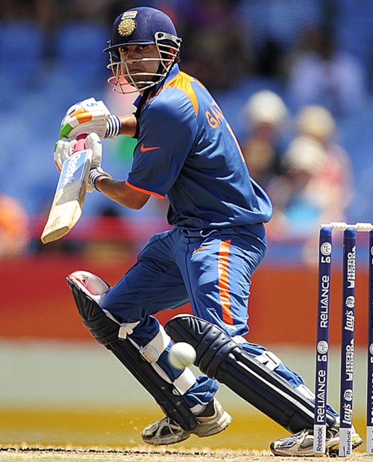 Gautam Gambhir guides one towards third man, Sri Lanka v India, Group F, World Twenty20, St Lucia, May 11, 2010