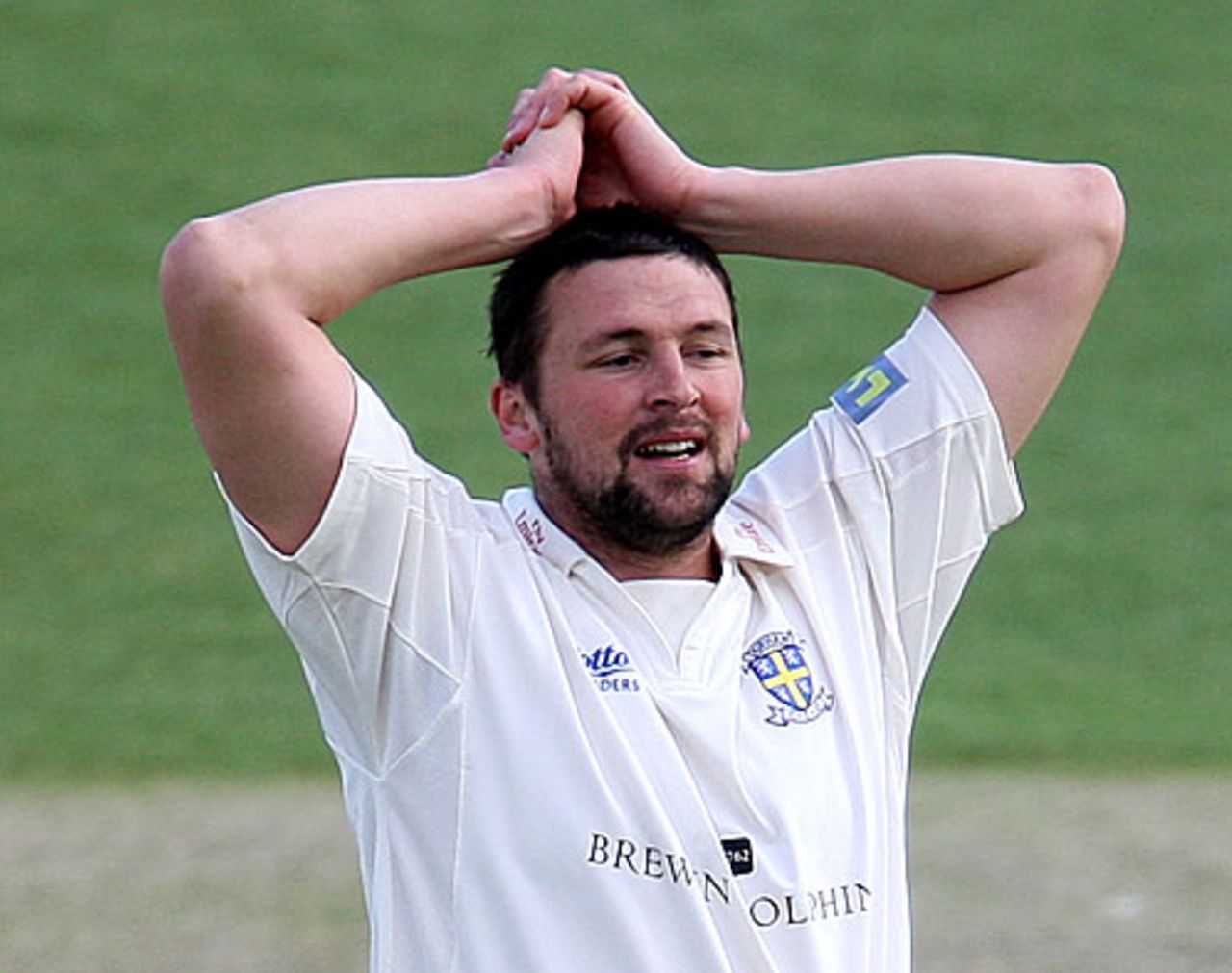 Steve Harmison seemed to have shaken off the stiffness in his back in his second spell, but still went wicketless, Nottinghamshire v Durham, County Championship, Division One, May 11, 2010