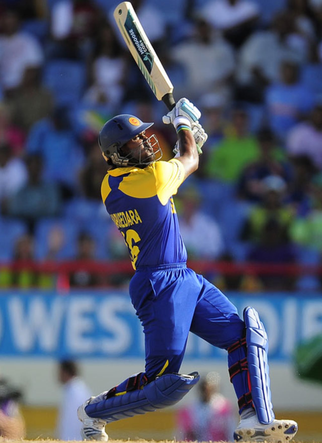Chamara Kapugedera smashes one of his sixes, Sri Lanka v India, Group F, World Twenty20, St Lucia, May 11, 2010