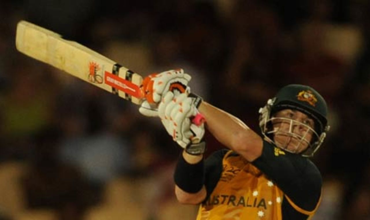 David Warner goes over the top, West Indies v Australia, World Twenty20, Super Eights, Group F, St Lucia, May 11, 2010