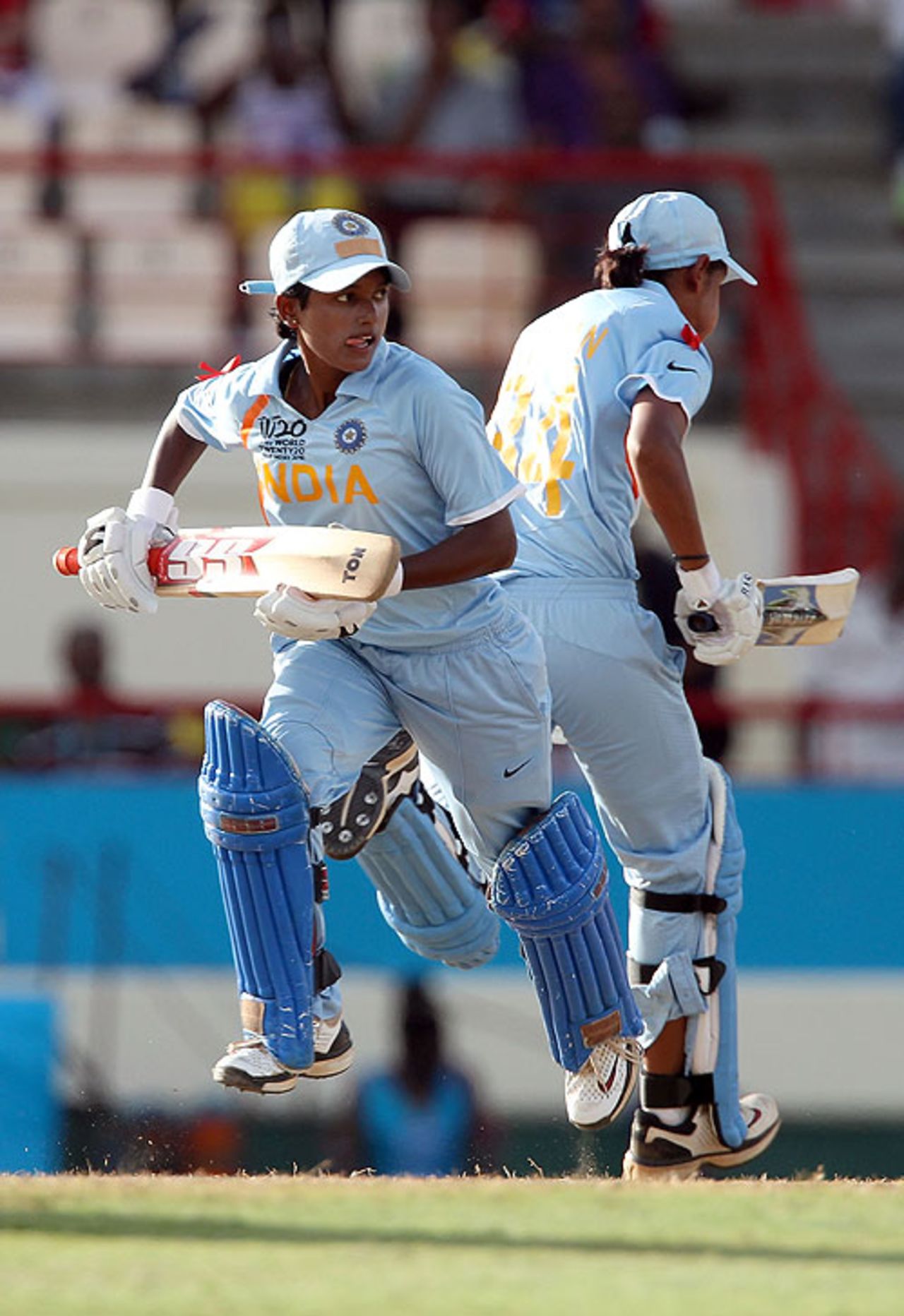 Poonam Raut runs between the wickets during her innings of 44,  Australia Women v India Women, ICC Women's World Twenty20, 1st Semi-Final, St Lucia, May 13, 2010