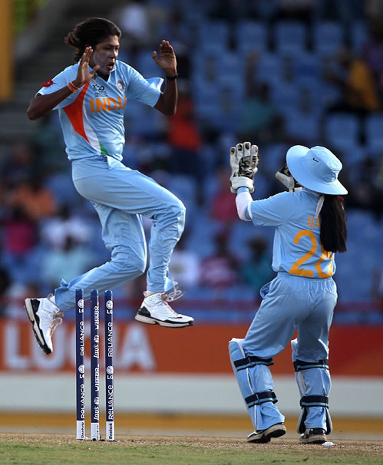 Jhulan Goswami dismissed Elyse Villani in the first over to give India hope,  Australia Women v India Women, ICC Women's World Twenty20, 1st Semi-Final, St Lucia, May 13, 2010