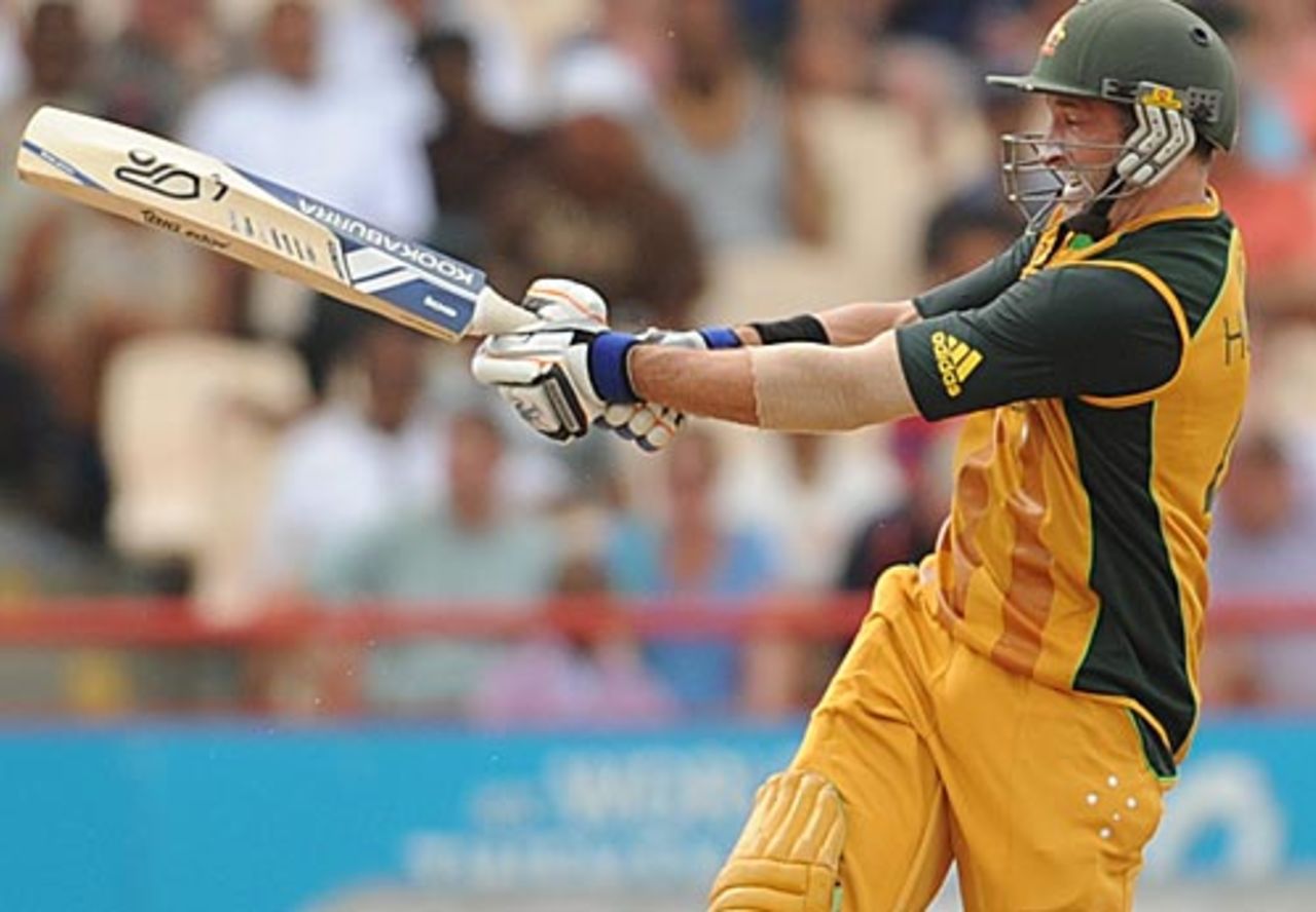 Michael Hussey sealed a thrilling win for Australia, Australia v Pakistan, 2nd semi-final, ICC World Twenty20, St Lucia, May 14, 2010