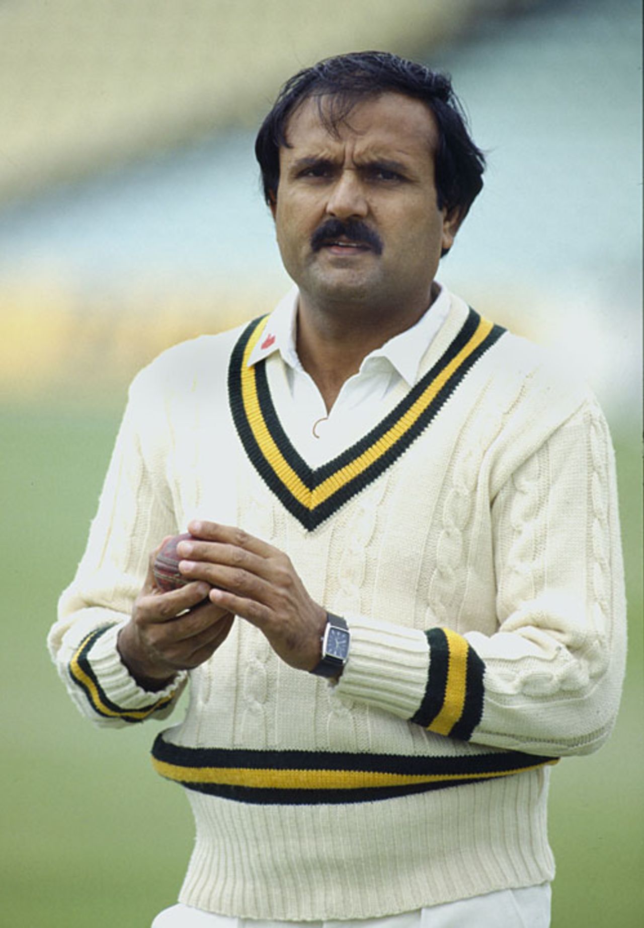Iqbal Qasim at the nets, The Oval, May 20, 1987