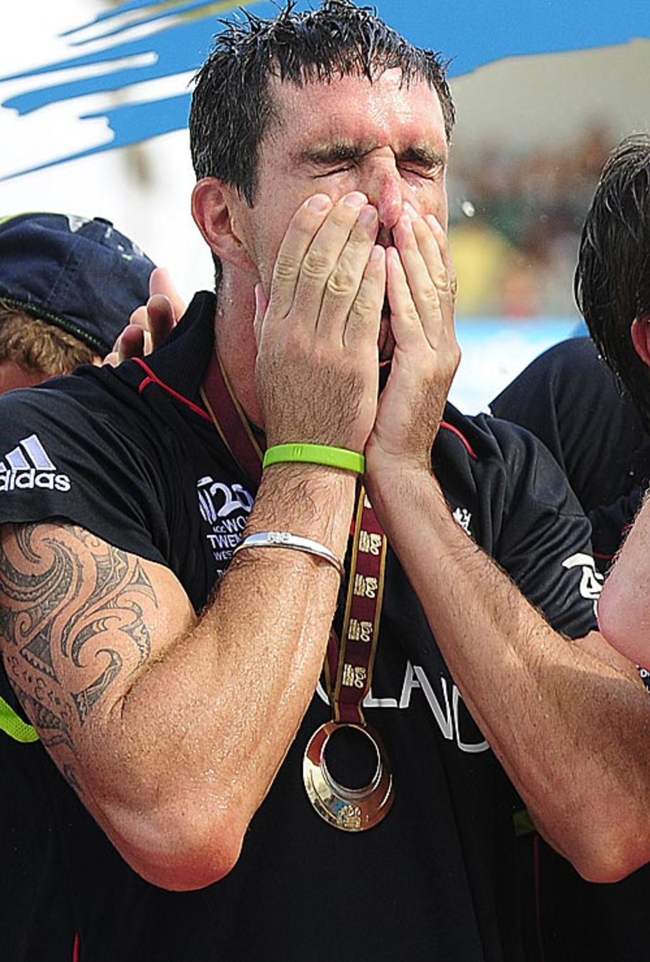 Kevin Pietersen is soaked in champagne, England v Australia, ICC World Twenty20 final, Barbados, May 16, 2010