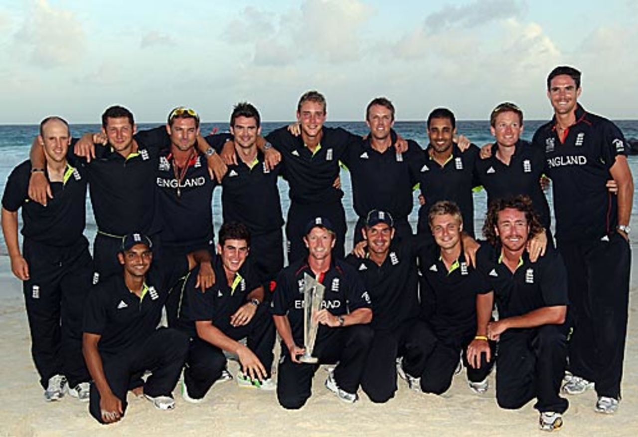The victorious England Twenty20 team , England v Australia, ICC World Twenty20 final, Barbados, May 16, 2010